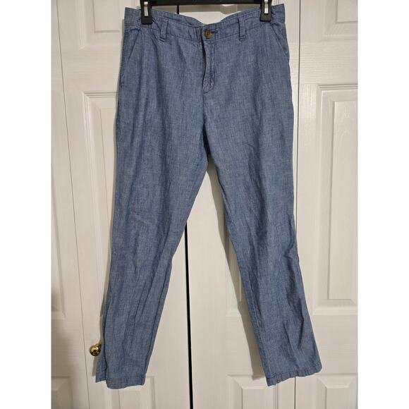 Gap size 4 women's chambray girlfriend khakis - Picture 1 of 10